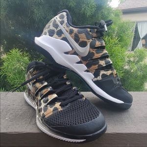 Nike Women’s Leopard Print Black and Tan Sneakers